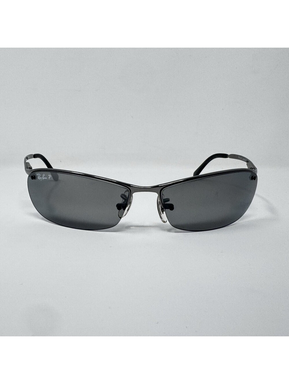 Vintage Ray-Ban RB3186 004/82 Top Bar Polarized Sunglasses Gunmetal 63-15 NWOT